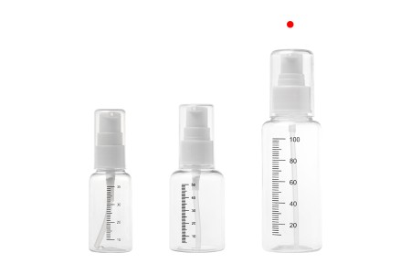 Plastična flašica 100mL za kreme sa mernim oznakama, pumpicom i zatvaračem -  24 kom-7