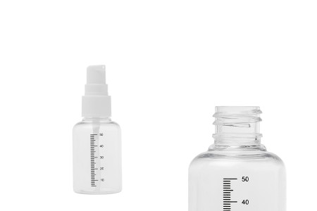 Plastična flašica 50mL za kreme sa mernim oznakama, pumpicom i zatvaračem - 24 kom-2