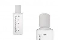 Plastična flašica 100 ml sa mernim oznakama za zapreminu i belim disk top zatvaračem - 24 kom