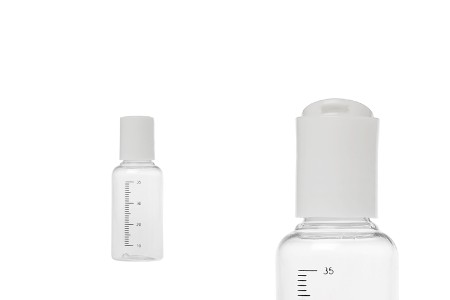 Providna plastična flašica 35mL sa mernim oznakama i belim disk top zatvaračem - 24 kom-slika_proizvoda