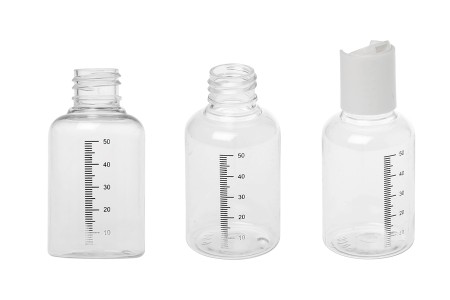 Plastična flašica 50mL sa mernim oznakama i belim disk-top zatvaračem - 24 kom-3