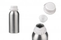 Aluminijumska boca 500mL za čuvanje esencija, parfema i alkoholnih rastvora sa čepom i plastičnim belim zaštitnim poklopcem