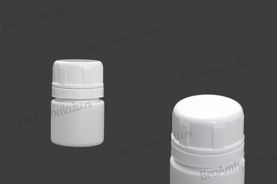 Plastična bela bočica 30mL za farmaceutske preparate - 12 kom