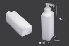 Plastična poluprovidna četvrtasta flaša 300 mL sa pumpicom, 28/400