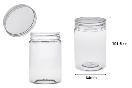 Plastična providna PET kutijica 250mL 64x101,5 mm sa zatvaračem - 12 kom-dimenzije_slike