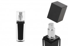 Luksuzna crna bočica 30mL za kreme sa srebrnom pumpicom i zatvaračem u 2 boje