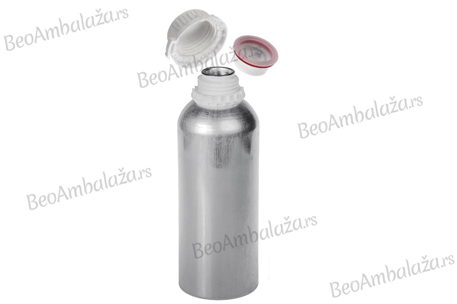 Aluminijumska boca 1000mL, sa plastičnim čepom i navojnim zatvaračem