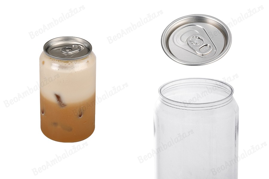 Providna (PET) plastična limenka 330mL (niska) sa aluminijumskim poklopcem (nepohodna upotreba mašine za zatvaranje) - 200 kom-slika_proizvoda