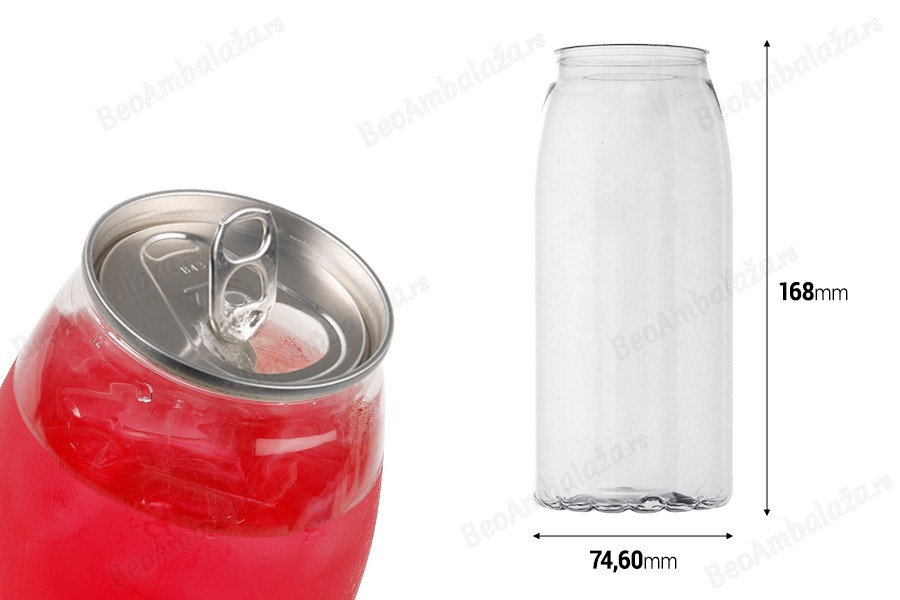 Providna (PET) plastična limenka 650mL sa aluminijumskim poklopcem (nepohodna upotreba mašine za zatvaranje) - 100 kom-dimenzije_slike
