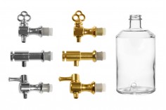 Staklena flaša 1000mL za parfeme sa otvorom za slavinu (odaberite slavinu iz pratećih proizvoda)*