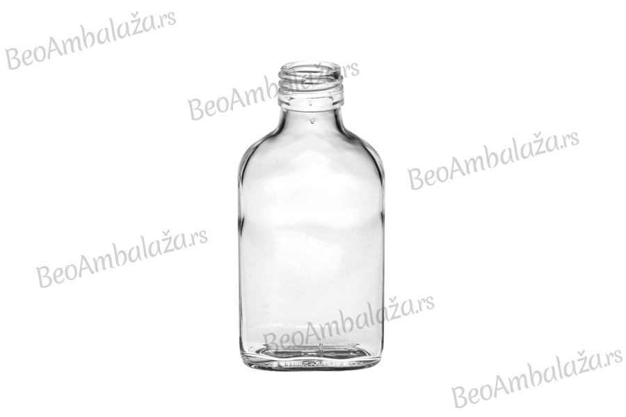 Staklena flašica 100mL u obliku pljoske