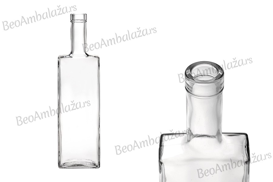 Staklena flaša pravougaonog oblika za ulje ili piće 700mL