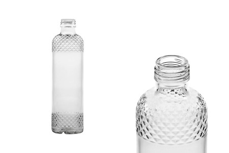 Staklena providna flaša 330mL sa reljefastim detaljima-1
