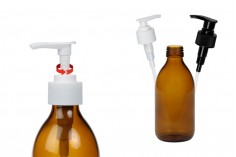 Farmaceutska staklena braon flašica 250ml sa belom pumpicom