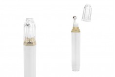 Akrilna bela roll-on bočica 20mL za kozmetičke preparate sa zlatnim prstenom