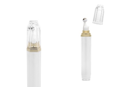 Akrilna bela roll-on bočica 20mL za kozmetičke preparate sa zlatnim prstenom-dimenzije_slike