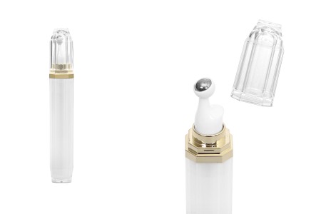 Akrilna bela roll-on bočica 20mL za kozmetičke preparate sa zlatnim prstenom-slika_proizvoda