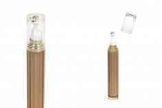 Akrilna braon roll-on bočica 20mL za kozmetičke preparate sa zlatnim prstenom