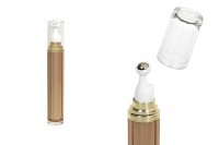 Akrilna braon roll-on bočica 20mL za kozmetičke preparate sa zlatnim prstenom