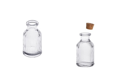 Staklena flašica 50mL sa brazdama i plutanim čepom-dimenzije_slike