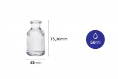 Staklena flašica 50mL sa brazdama i plutanim čepom