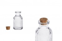 Staklena flašica 50mL sa brazdama i plutanim čepom