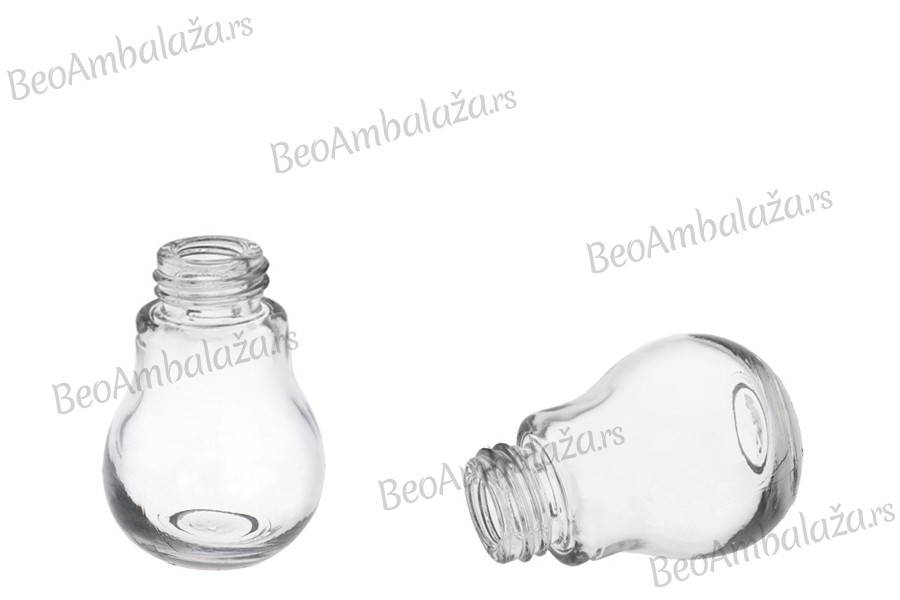 Staklena flaša u obliku sijalice 40mL - bez zatvarača