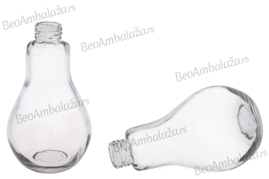 Staklena flaša u obliku sijalice 250mL - bez zatvarača