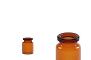 Staklena bočica 3mL karamel boje, za proizvode u farmaciji i homeopatiji, bez zatvarača - 12 kom