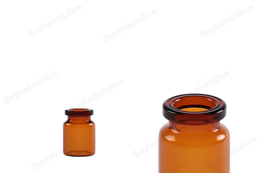 Staklena bočica 3mL karamel boje, za proizvode u farmaciji i homeopatiji, bez zatvarača - 12 kom-slika_proizvoda