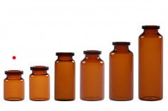 Staklena bočica 3mL karamel boje, za proizvode u farmaciji i homeopatiji, bez zatvarača - 12 kom
