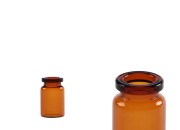 Staklena bočica 5mL karamel boje, za proizvode u farmaciji i homeopatiji, bez zatvarača - 12 kom