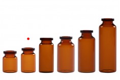 Staklena bočica 5mL karamel boje, za proizvode u farmaciji i homeopatiji, bez zatvarača - 12 kom