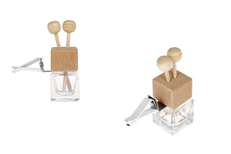 Staklena bočica 7ml za osveživač automobila, sa drvenim zatvaračem, unutrašnjim čepom i štapićima- 25kom-slika_proizvoda