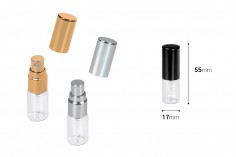 Staklena bočica 3mL za parfem sa sprejom i aluminijumskim zatvaračem - 6kom