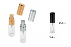 Staklena bočica 5mL za parfem sa sprejom i aluminijumskim zatvaračem - 6 kom
