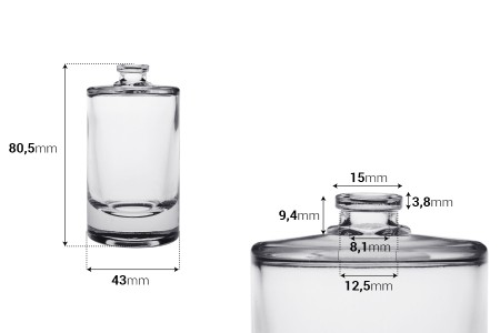 Cilindrična staklena flašica za parfem 50mL sa sigurnosnim Crimp zatvaranjem 15 mm-2
