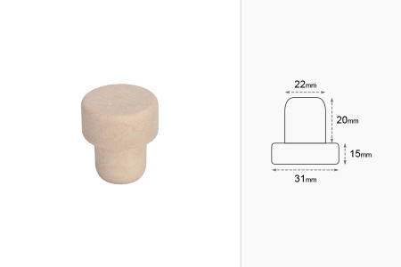 Čep od sintetičke silikonske plute f22 mm-dimenzije_slike