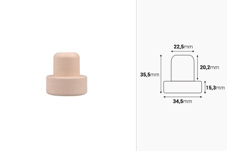 Čep od sintetičke silikonske plute Φ22,5 mm-dimenzije_slike