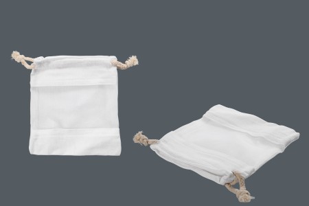 Platnena bela vrećica 150x170mm sa prozorom od tila - 12 kom-slika_proizvoda