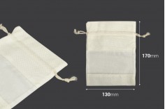 Platnena vrećica krem boje 130x170mm, sa prozorom od tila - 12 kom