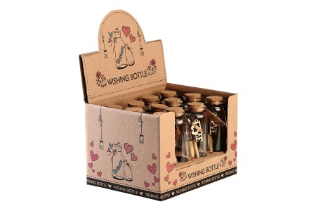 Staklene dekorativne bočice za želje sa čepom od plute - 12 kom-dimenzije_slike