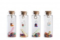 Staklene dekorativne bočice za želje sa čepom od plute, više dizajna - 12 kom