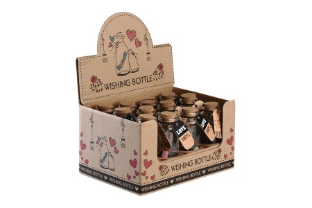 Staklene dekorativne bočice za želje sa čepom od plute, više dizajna - 12 kom-dimenzije_slike