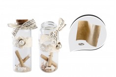 Staklene dekorativne bočice za pozivnice sa čepom od plute - 12 kom