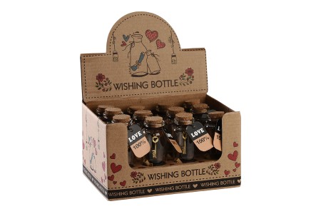 Staklene dekorativne bočice za želje sa čepom od plute - 12 kom-dimenzije_slike