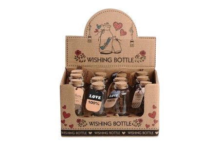 Staklene dekorativne bočice za želje sa čepom od plute i brojevima - 12 kom-dimenzije_slike