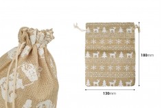 Božićna platnena vrećica 130x180 mm u različitim dezenima - 50 kom