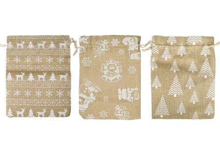 Božićna platnena vrećica 130x180 mm u različitim dezenima - 50 kom-6