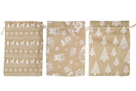 Božićna platnena vrećica 170x230 mm u različitim dezenima - 50 kom-5
